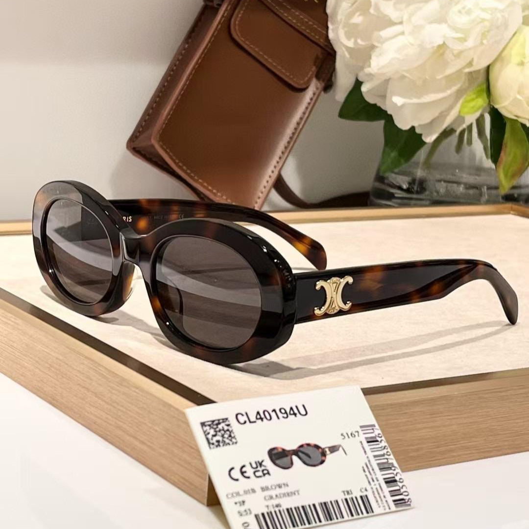 Celine CL40194U Milky White Oval Sunglasses