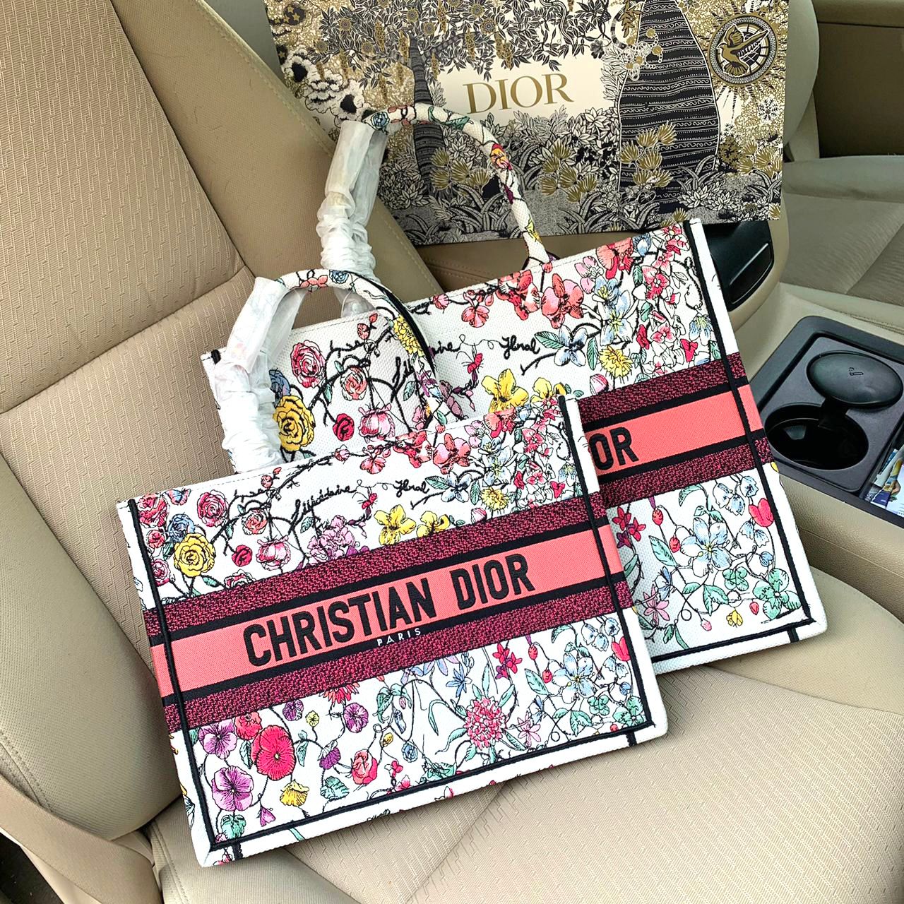 Large Dior Book Tote Bag