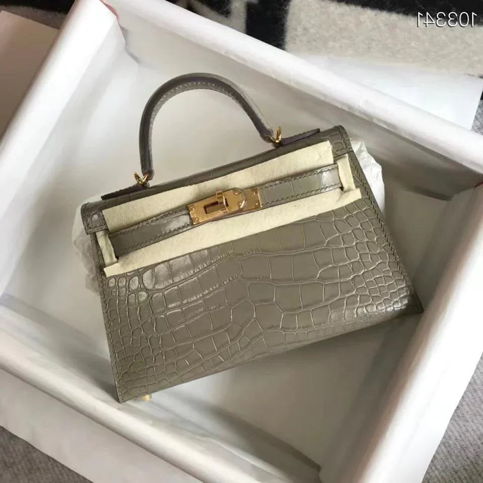 Hermes Kelly Mini Crocodile 21 Cm Bag