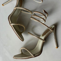 René Caovilla Cleo Crystal-Embellished Coil Shoes