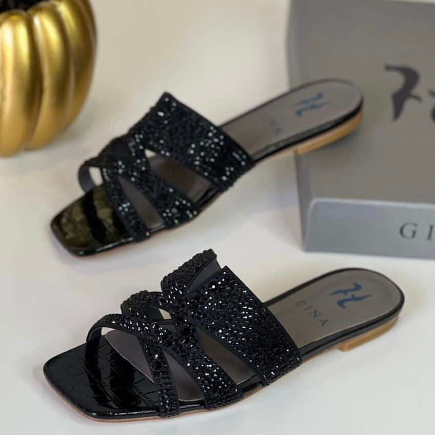 Gina London Crystal Slide Shoes
