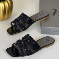 Gina London Crystal Slide Shoes