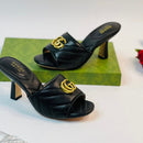 Gucci leather Marmont block shoes