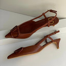 Valentino Garavani VLogo Crystal Slingback Kitten Shoes