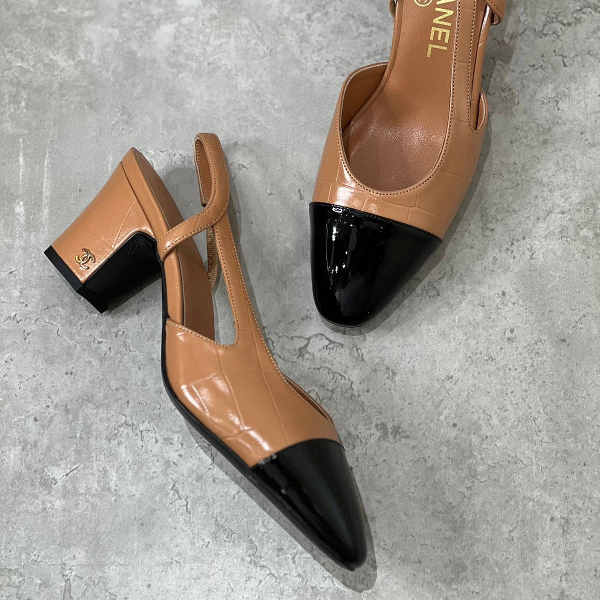 Chanel Two-Tone Slingback Shoes