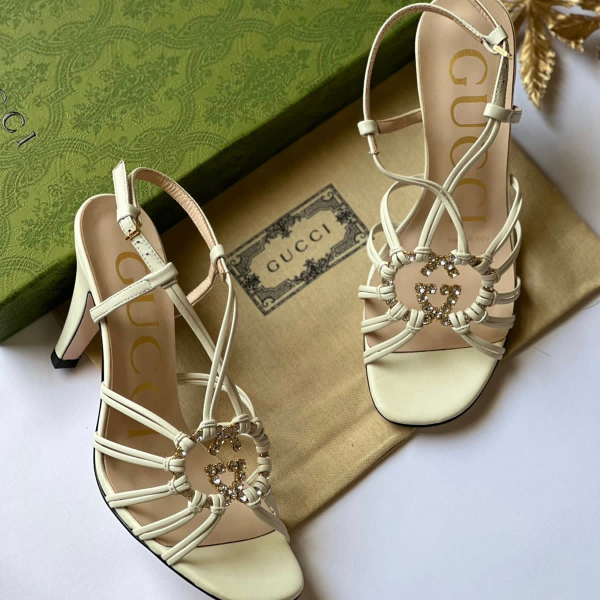 Gucci Interlocking G Embellished Strappy Shoes