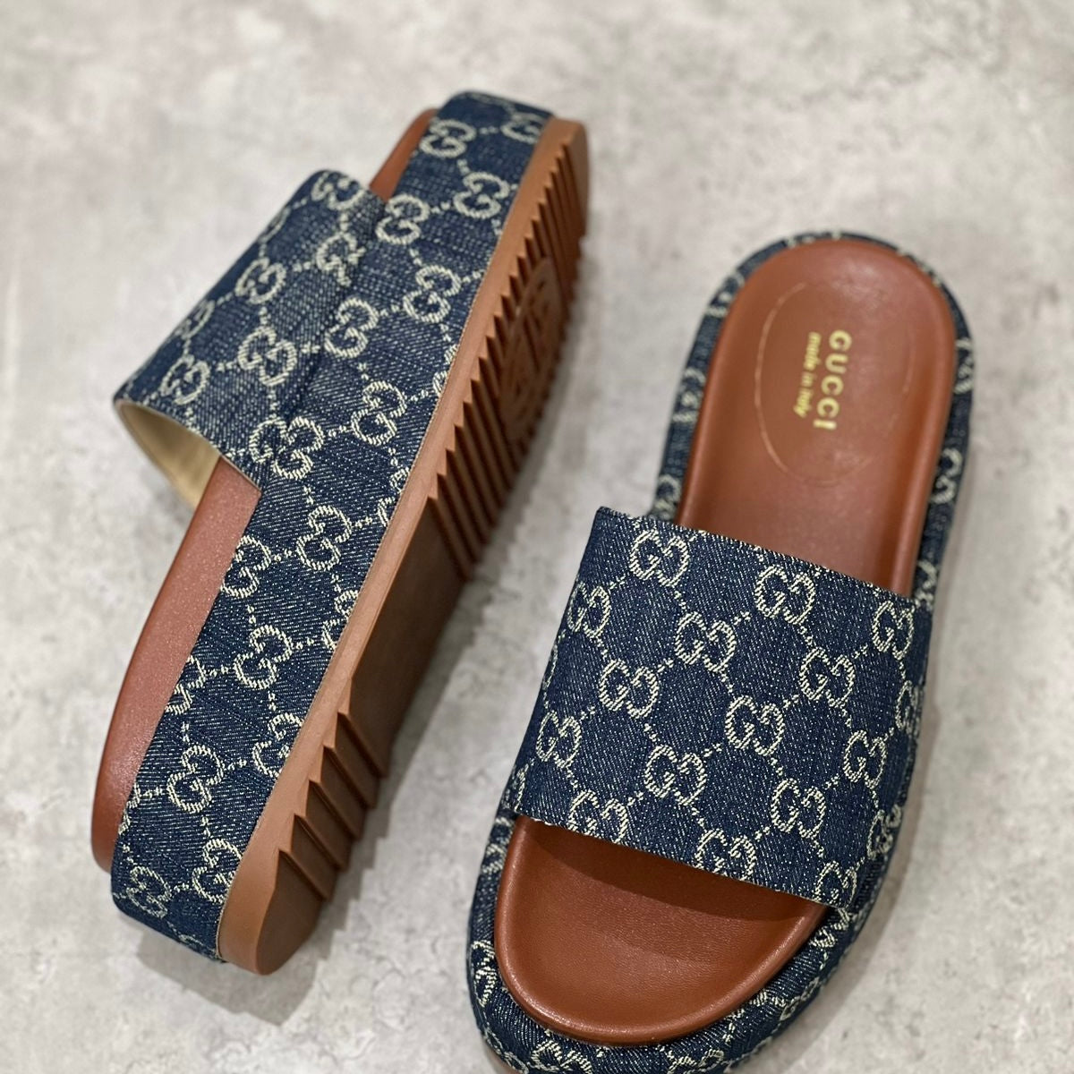 Gucci denim platform shoes