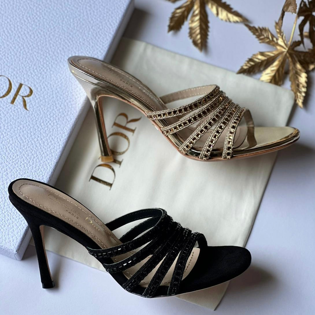 Dior J'Adior Strass Embellished Mule Shoes