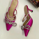 Mach & Mach Double Bow Crystal Slingback Shoes