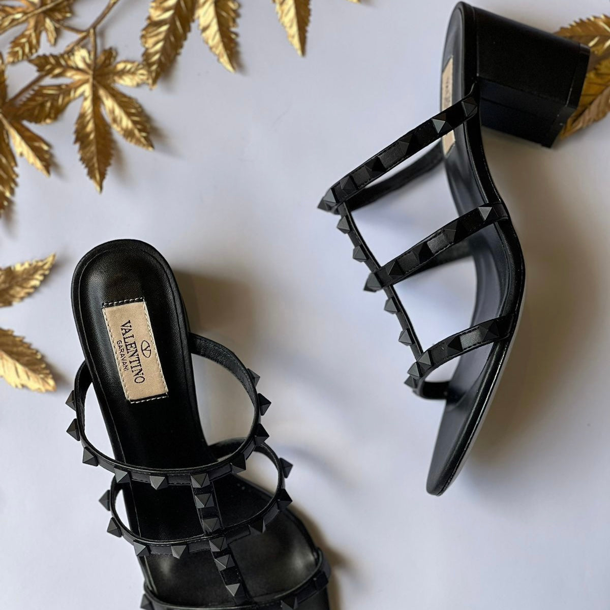 Valentino Garavani Rockstud Block Heel Shoes