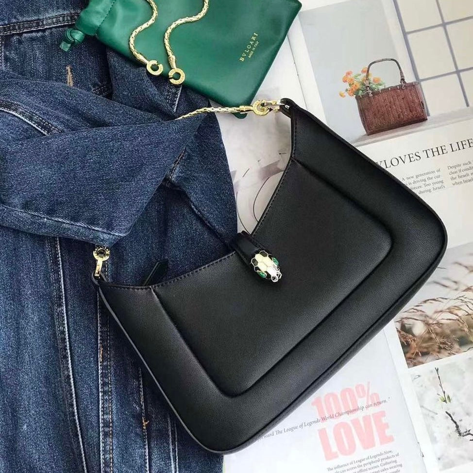BVlgari Serpenti Baia Shoulder Soft leather Bag
