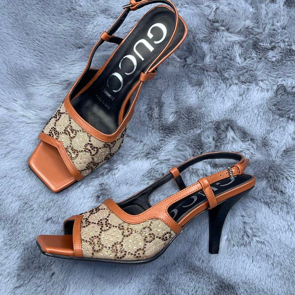 Gucci GG Canvas Slingback Sandals