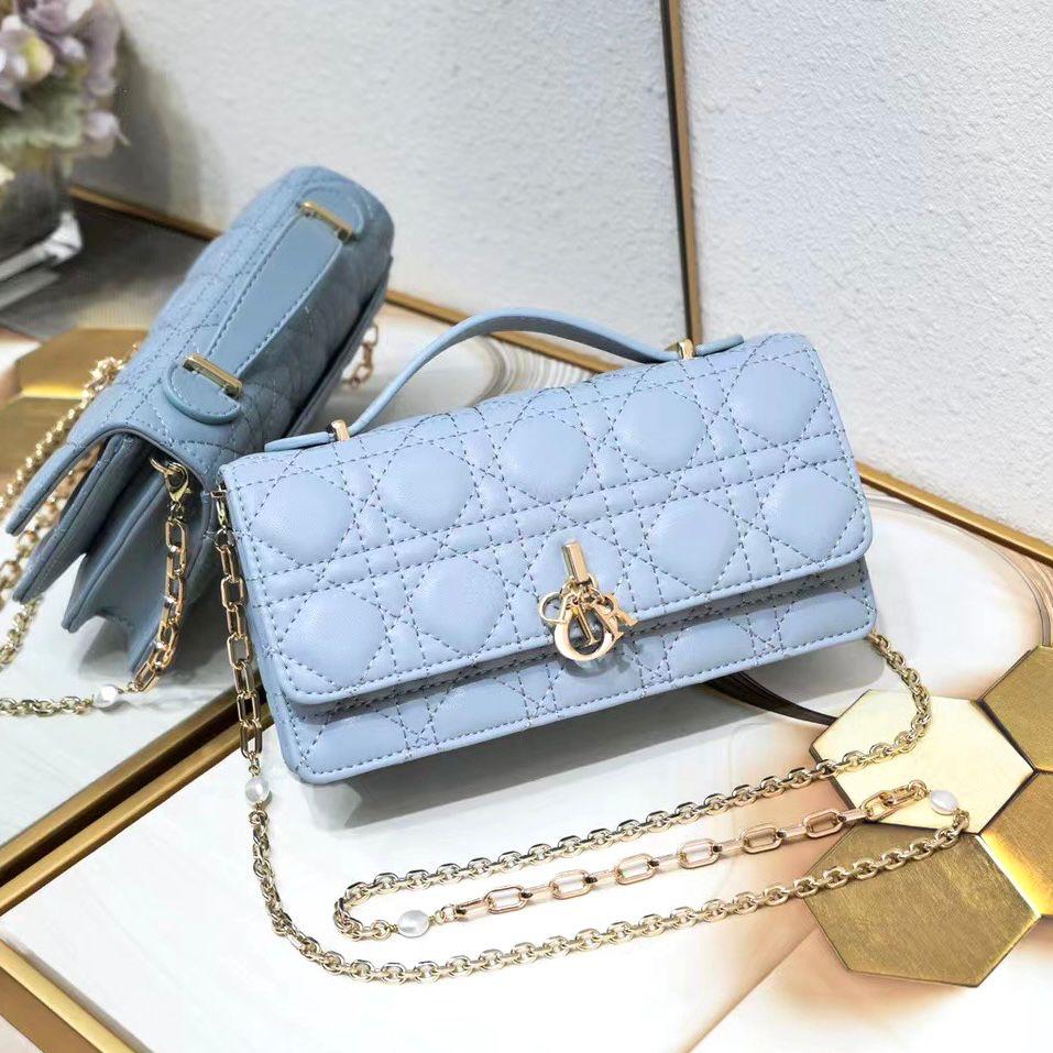 Lady Dior Pouch Latte Cannage Lambskin Bag