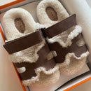 Hermes Chypre Shearling Sandals