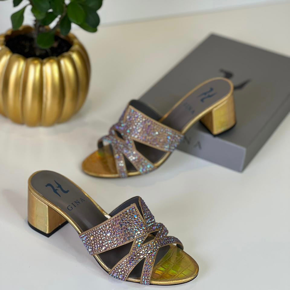 Gina London Mid-Heel Crystal Shoes