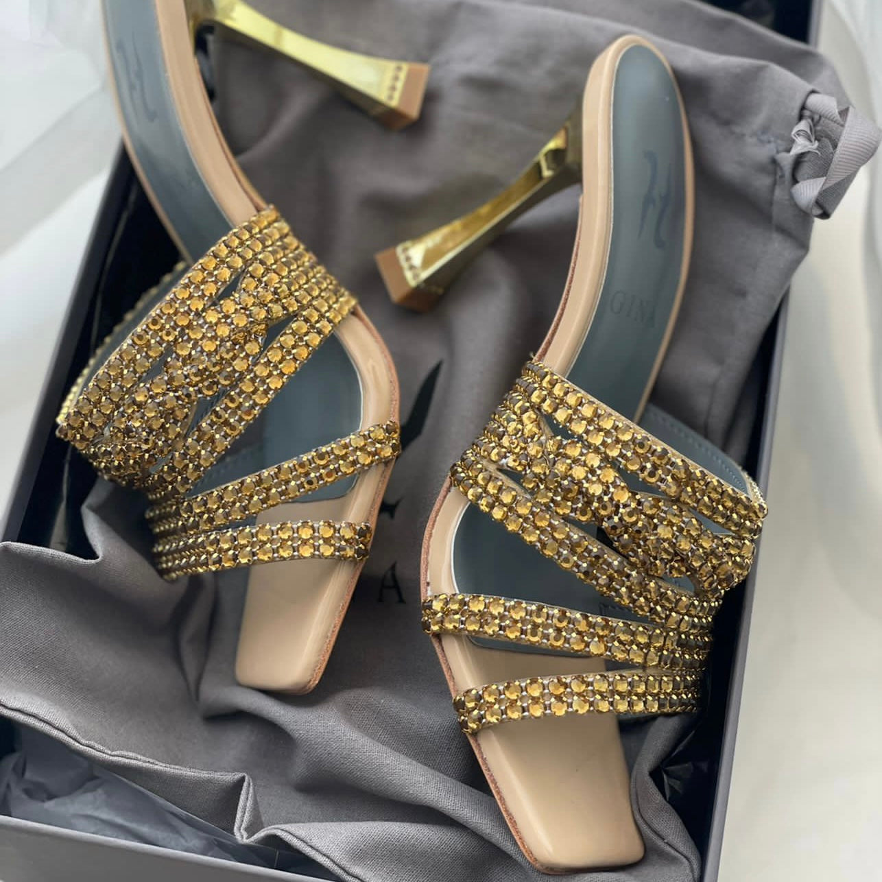 Gina Golden Radiance Crystal Shoes
