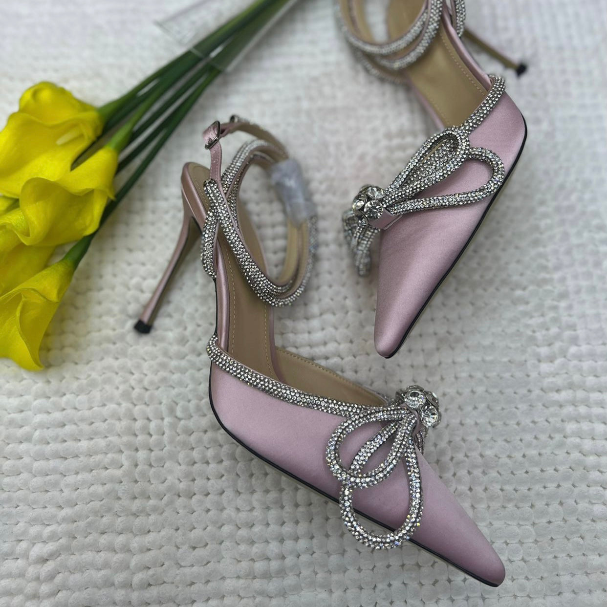 Mach & Mach Double Bow Satin Shoes