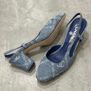 Chanel Denim Slingback Shoes