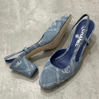 Chanel Denim Slingback Shoes