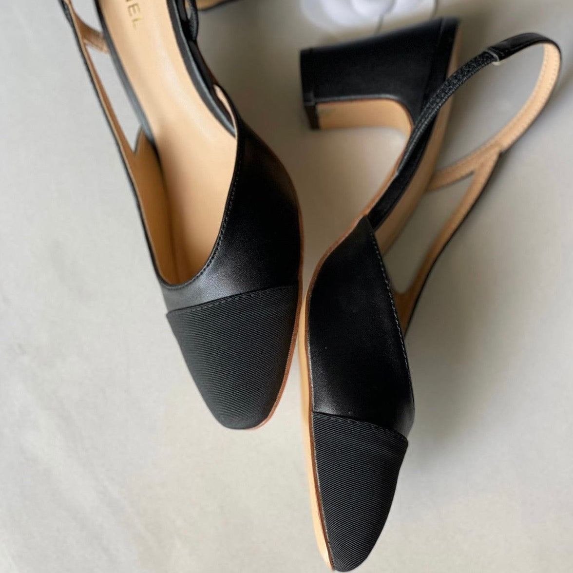 Chanel Two-Tone Slingbacks Shoes