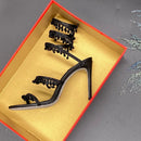 René Caovilla Brown Cleo Shoes with Amber Crystal Drops