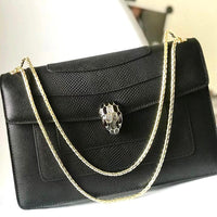 Bulgari Serpenti Forever East-West Shoulder Snake Leather Bag