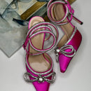 Mach & Mach Double Bow Satin Shoes