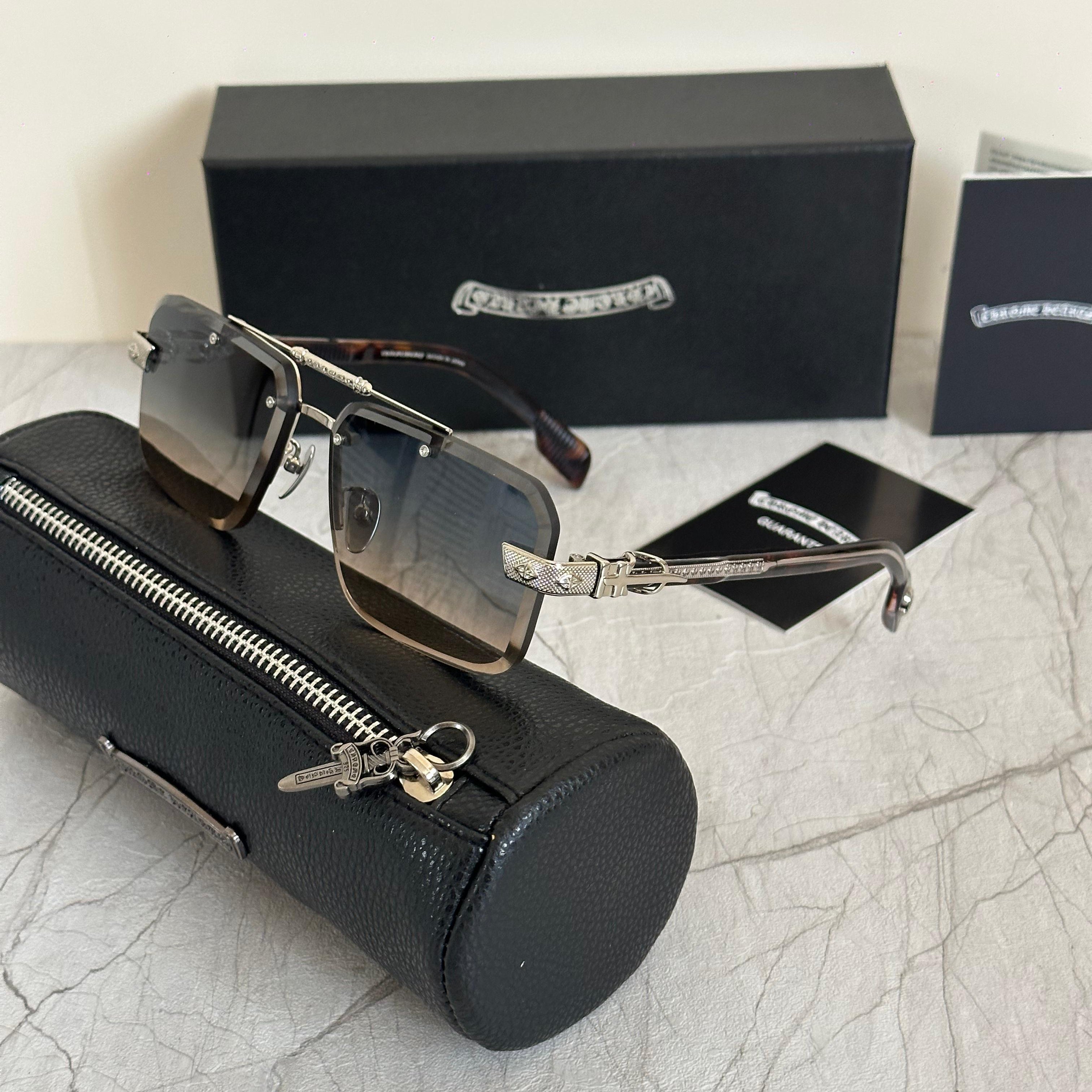 Chrome Hearts Silver Dagger Shield Sunglasses