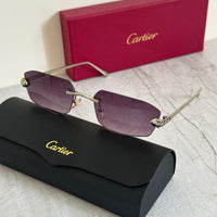 Cartier CT0282S Rectangular Rimless Sunglasses