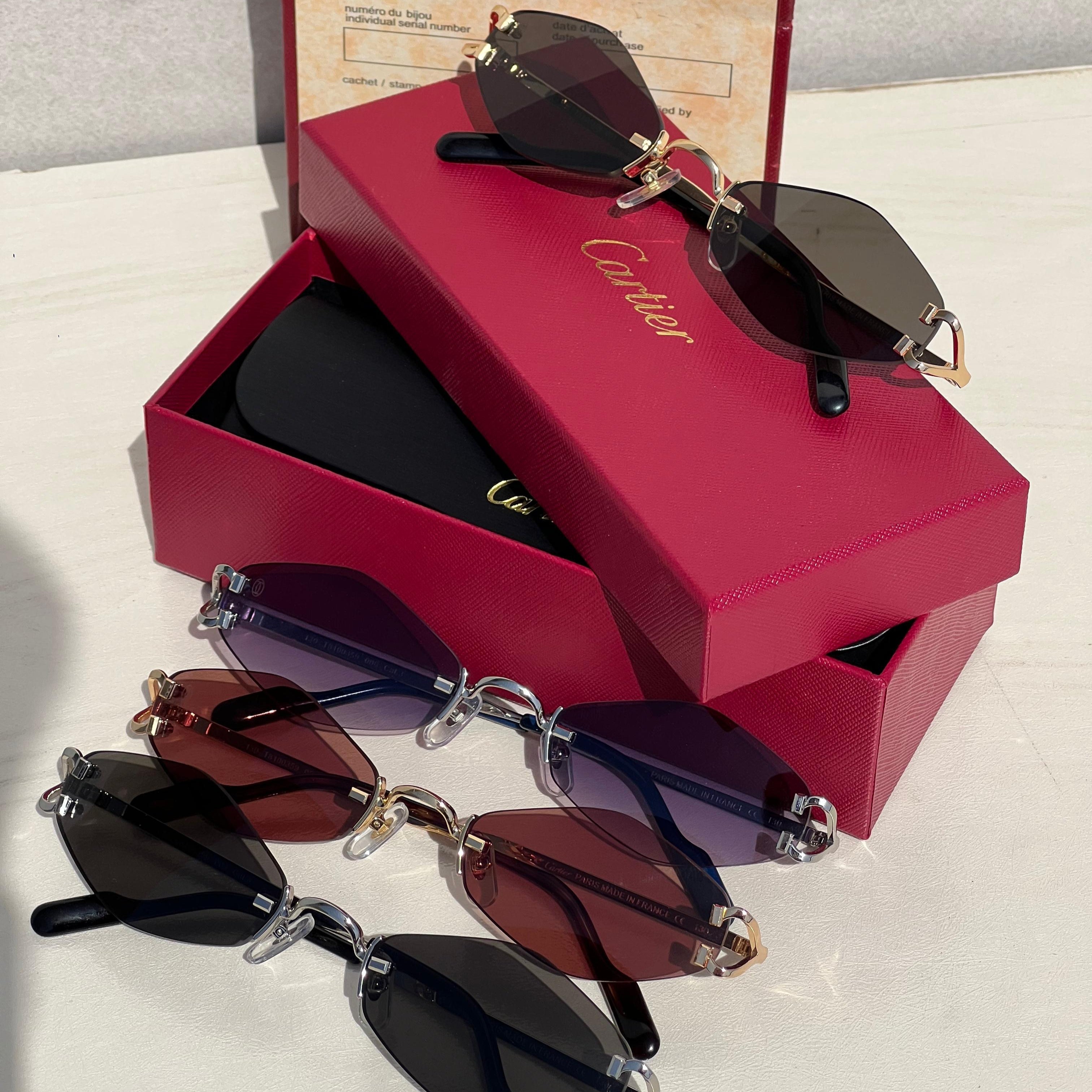Cartier Giverny Rimless Oval Sunglasses