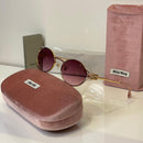 Miu Miu Round Gold Frame Sunglasses