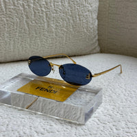 Fendi FE40025U Rimless Oval Sunglasses