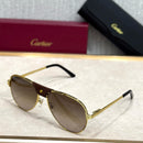 Cartier Vendôme Pilot Sunglasses – Leather Top Bar Edition