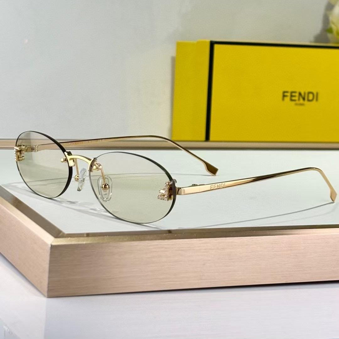 Fendi FE40109I Oval Rimless Sunglasses