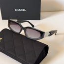Chanel Slim Rectangle Velvet-Arm Sunglasses