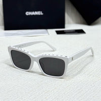 Chanel Logo-Brow Rectangular Sunglasses