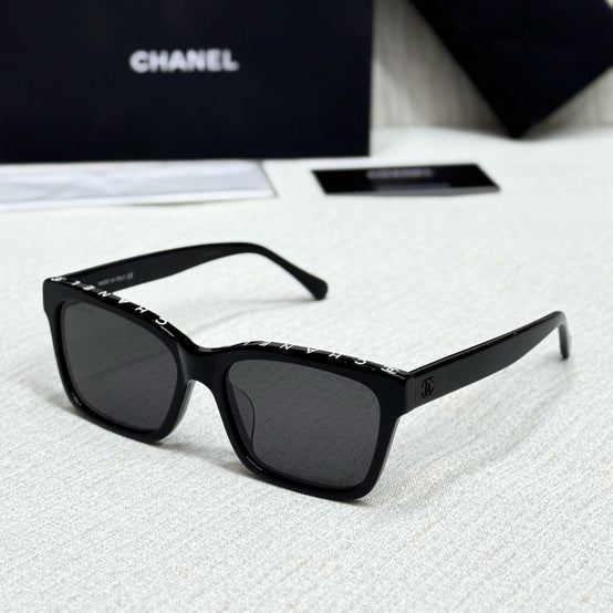 Chanel Logo-Brow Rectangular Sunglasses