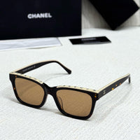 Chanel Logo-Brow Rectangular Sunglasses