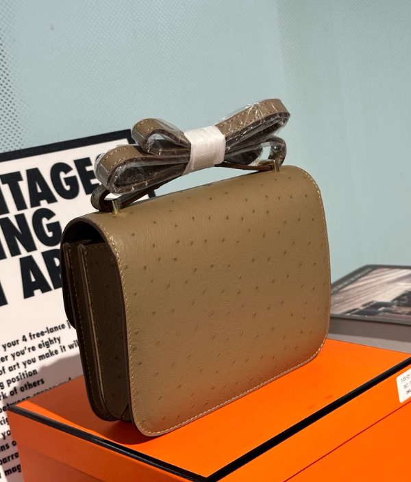 Hermes Constance Ostrich Bag