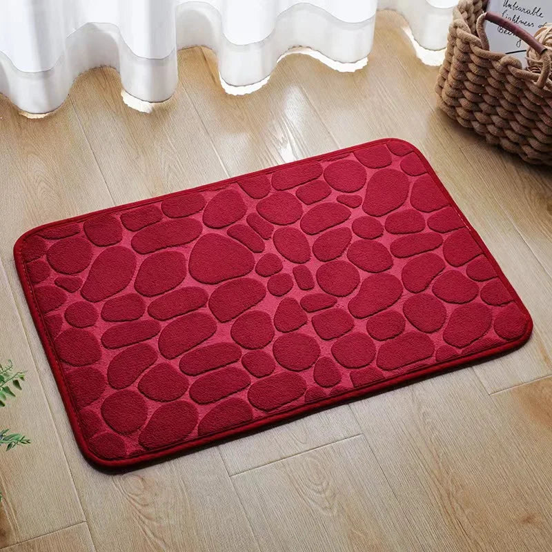 Polka Dot Absorbent Bathroom Mat - Ultra-Absorbent Plush - Vibrant