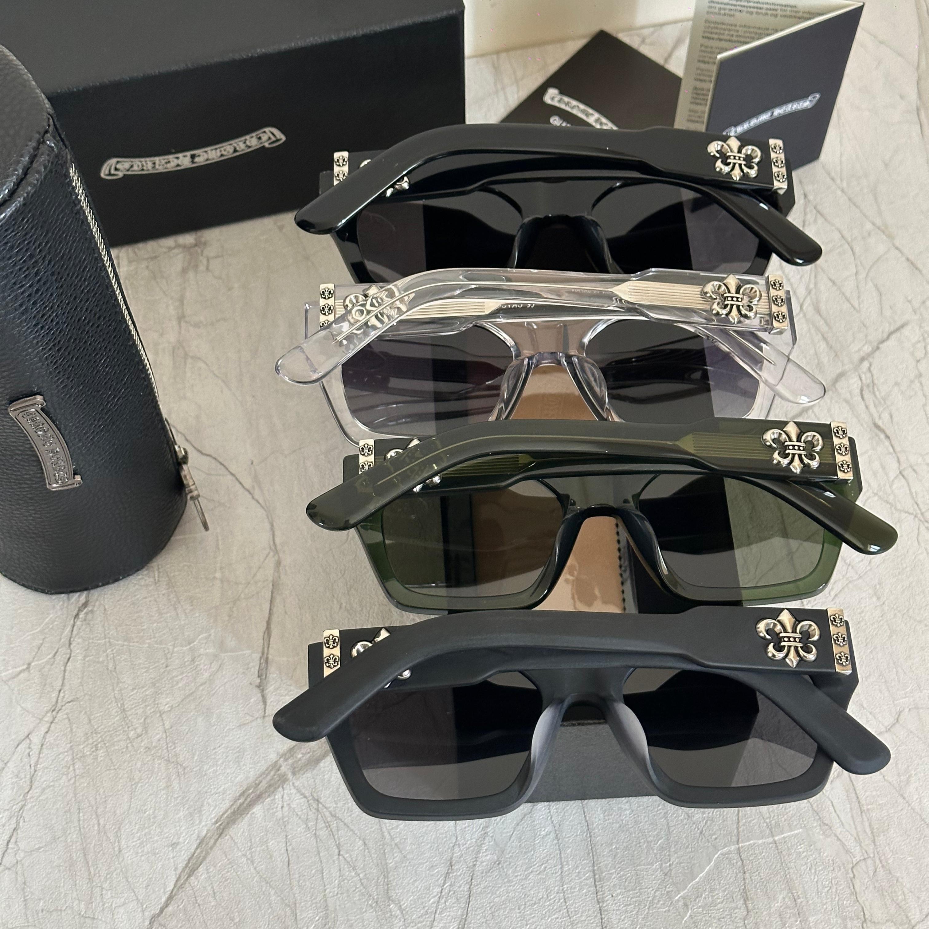 Chrome Hearts Fleur Oversized Flat-Top Sunglasses