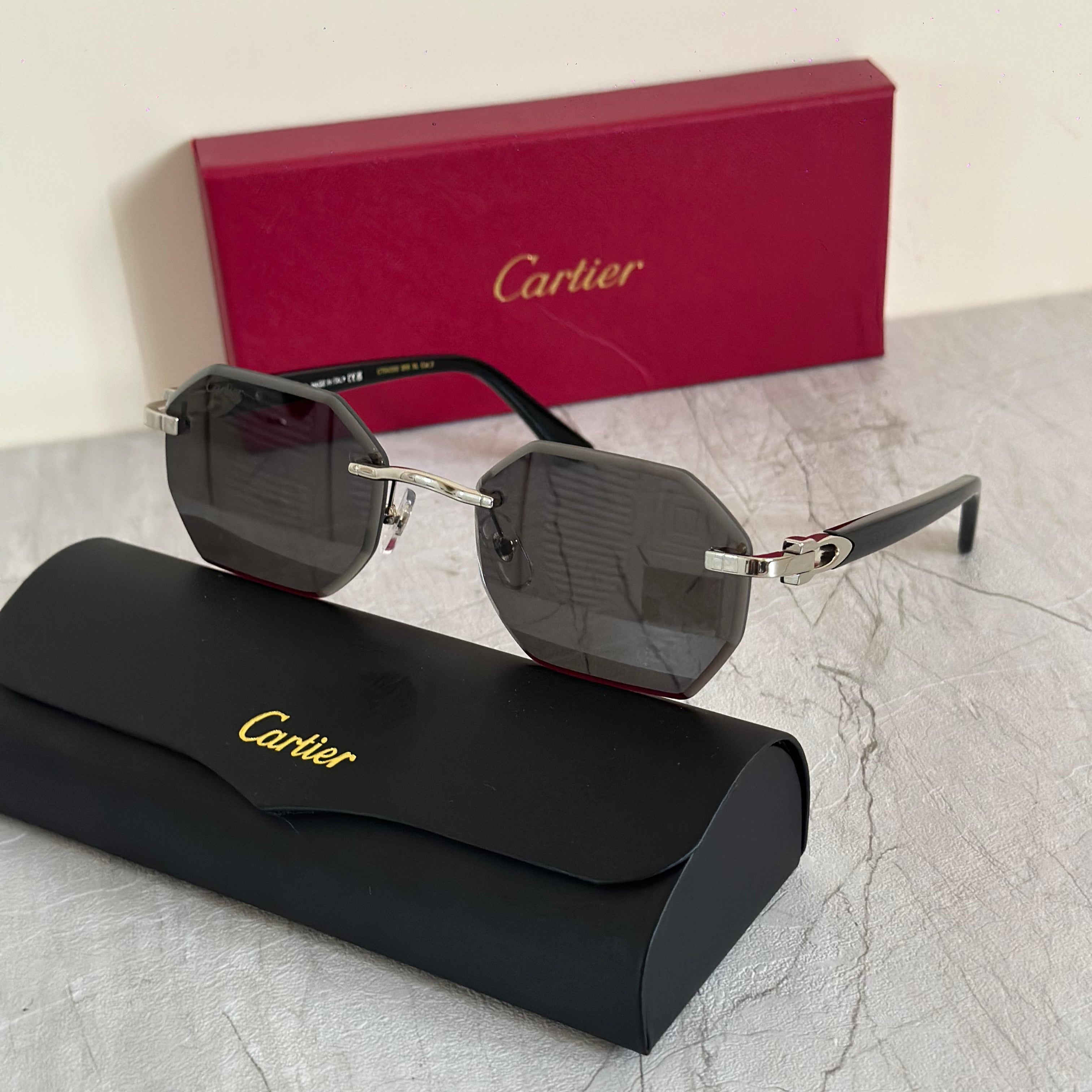 Cartier CT0362S Octagonal Rimless Sunglasses