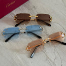 Cartier CT0030S Santos de Cartier Rimless Sunglasses
