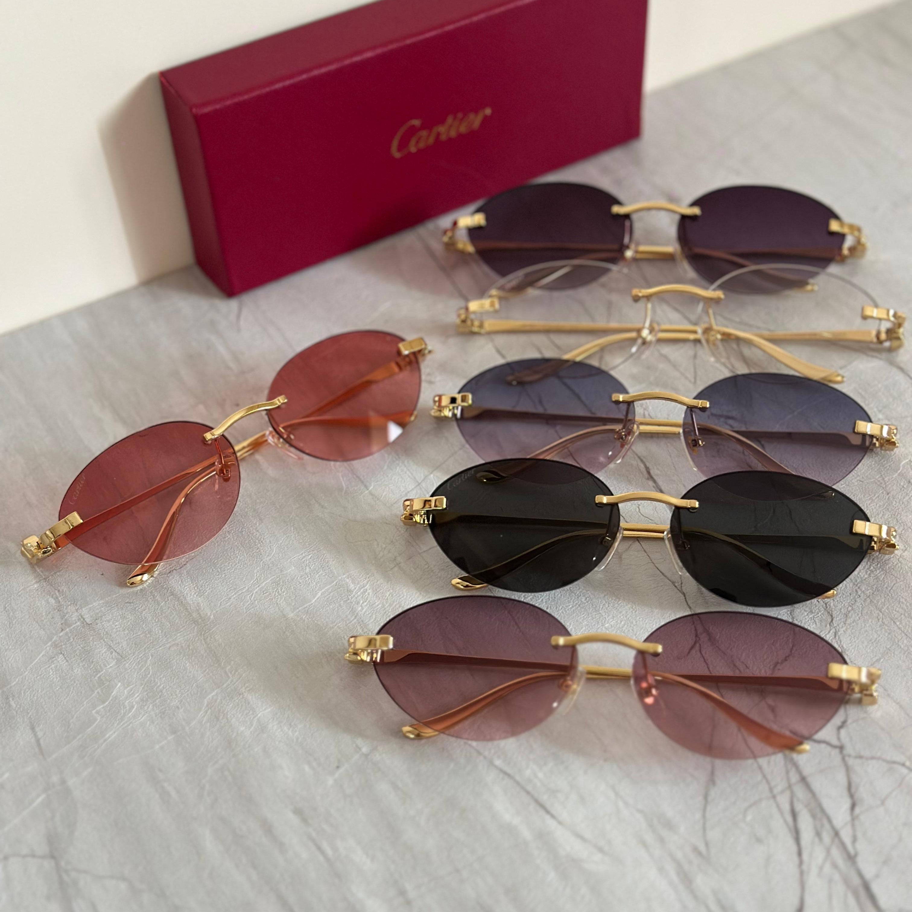 Cartier CT0362S Rimless Oval Sunglasses