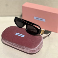 Miu Miu Rectangle Logo Temple Sunglasses