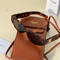Celine Triomphe Oval Sunglasses in Tortoise