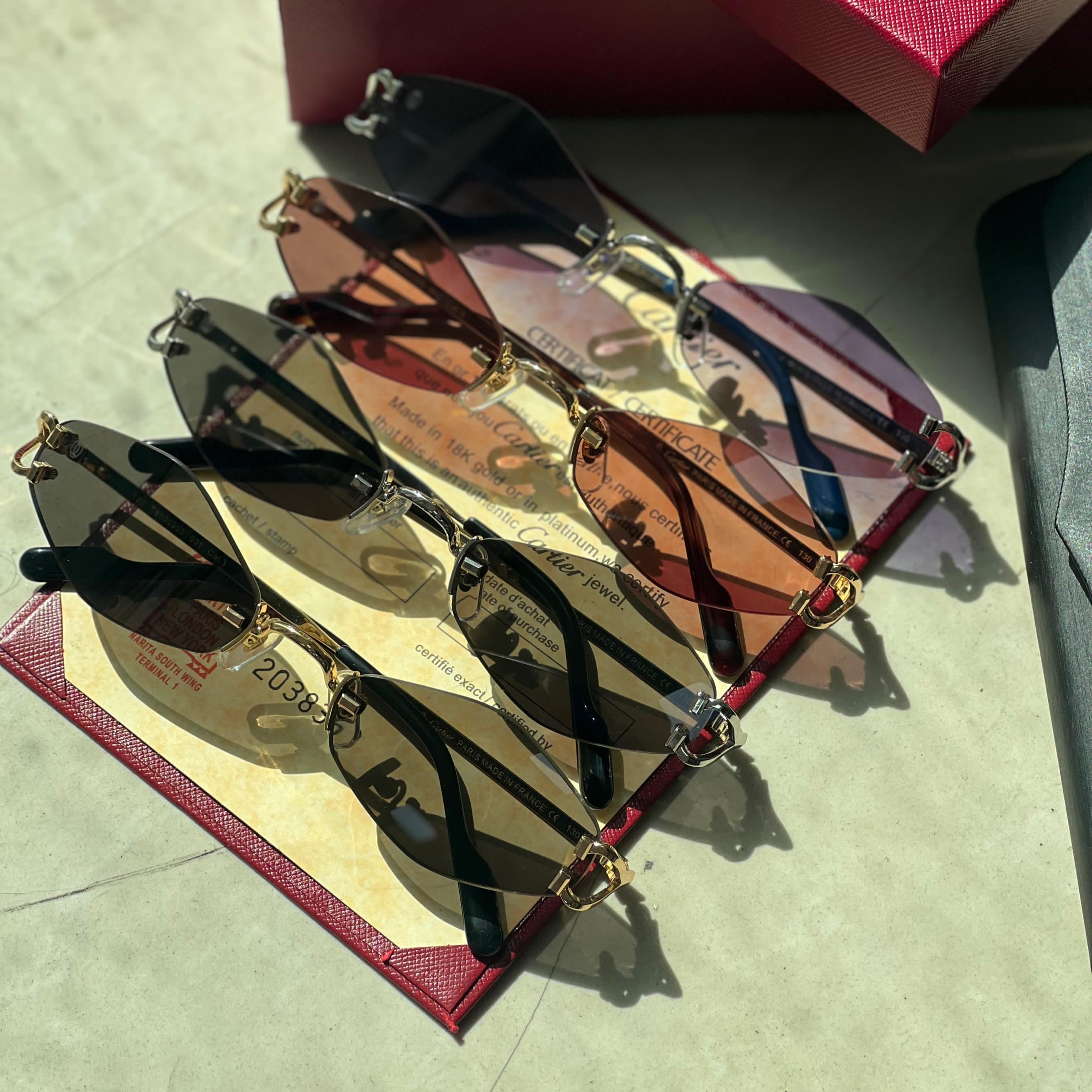 Cartier Giverny Rimless Oval Sunglasses