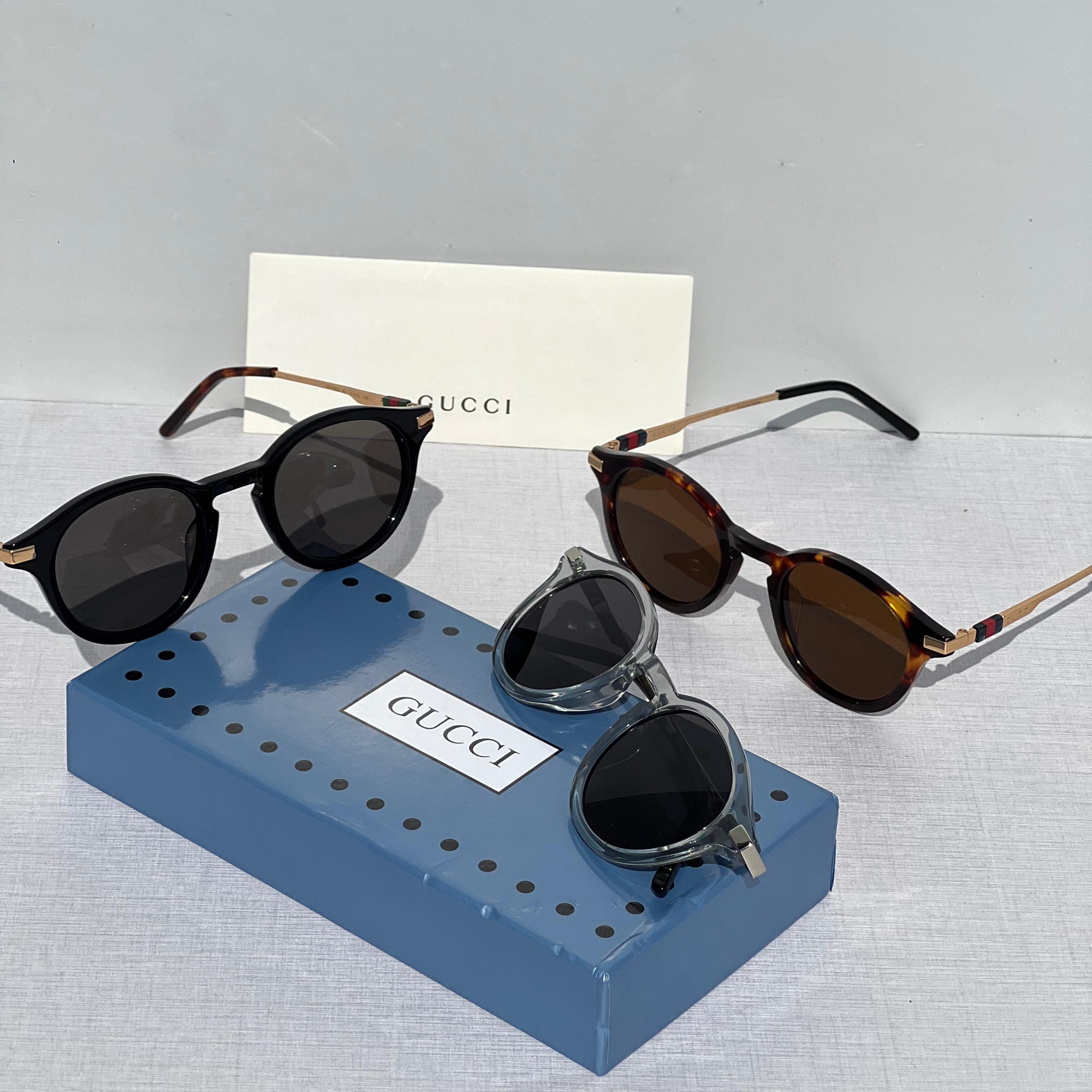 Gucci GG0061S Round Havana Sunglasses