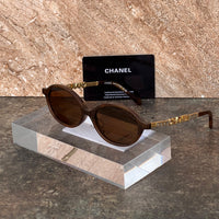 Chanel Oval Logo-Temple Sunglasses