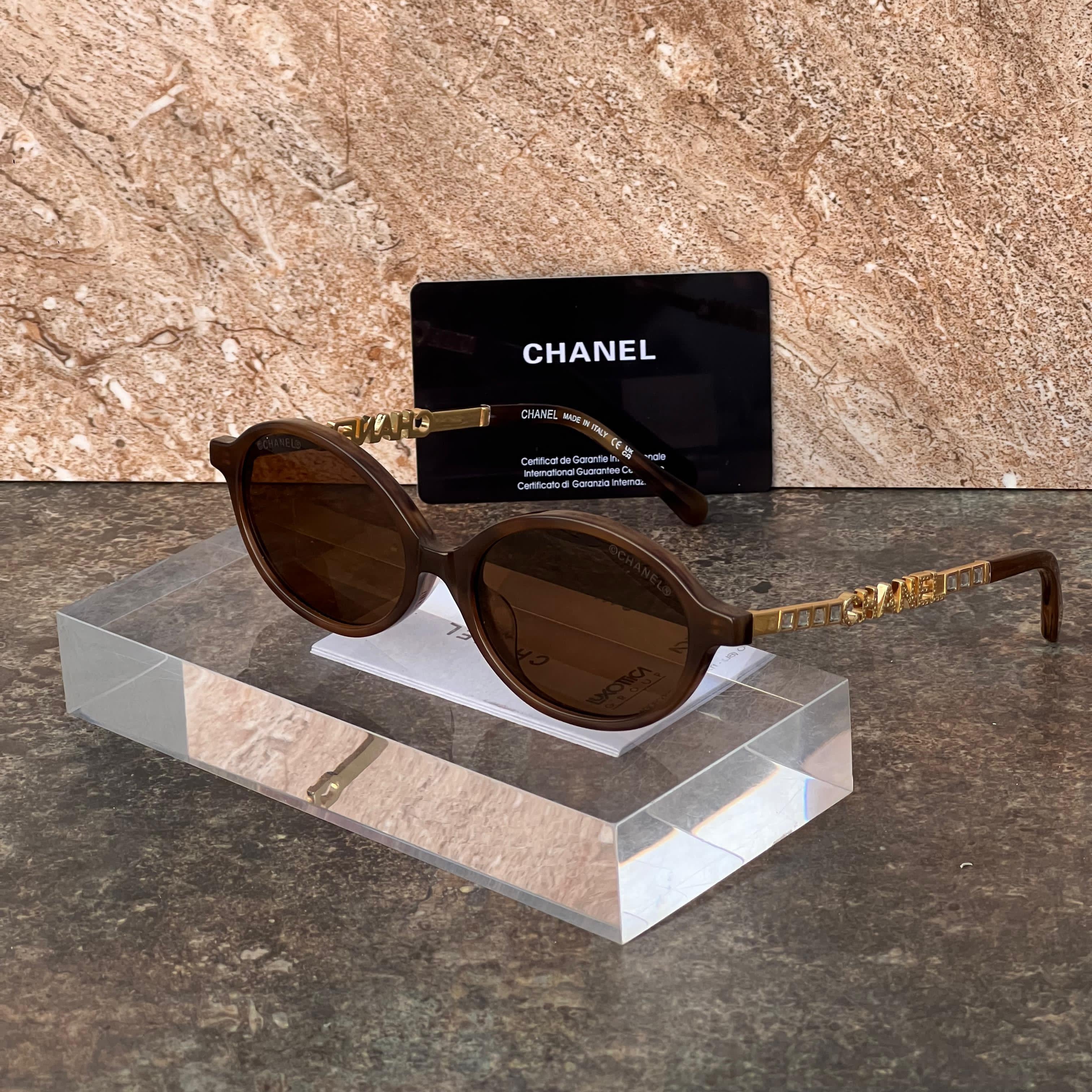 Chanel Oval Logo-Temple Sunglasses